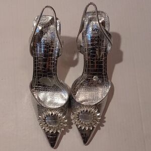 Stylish Silver Women's Heels